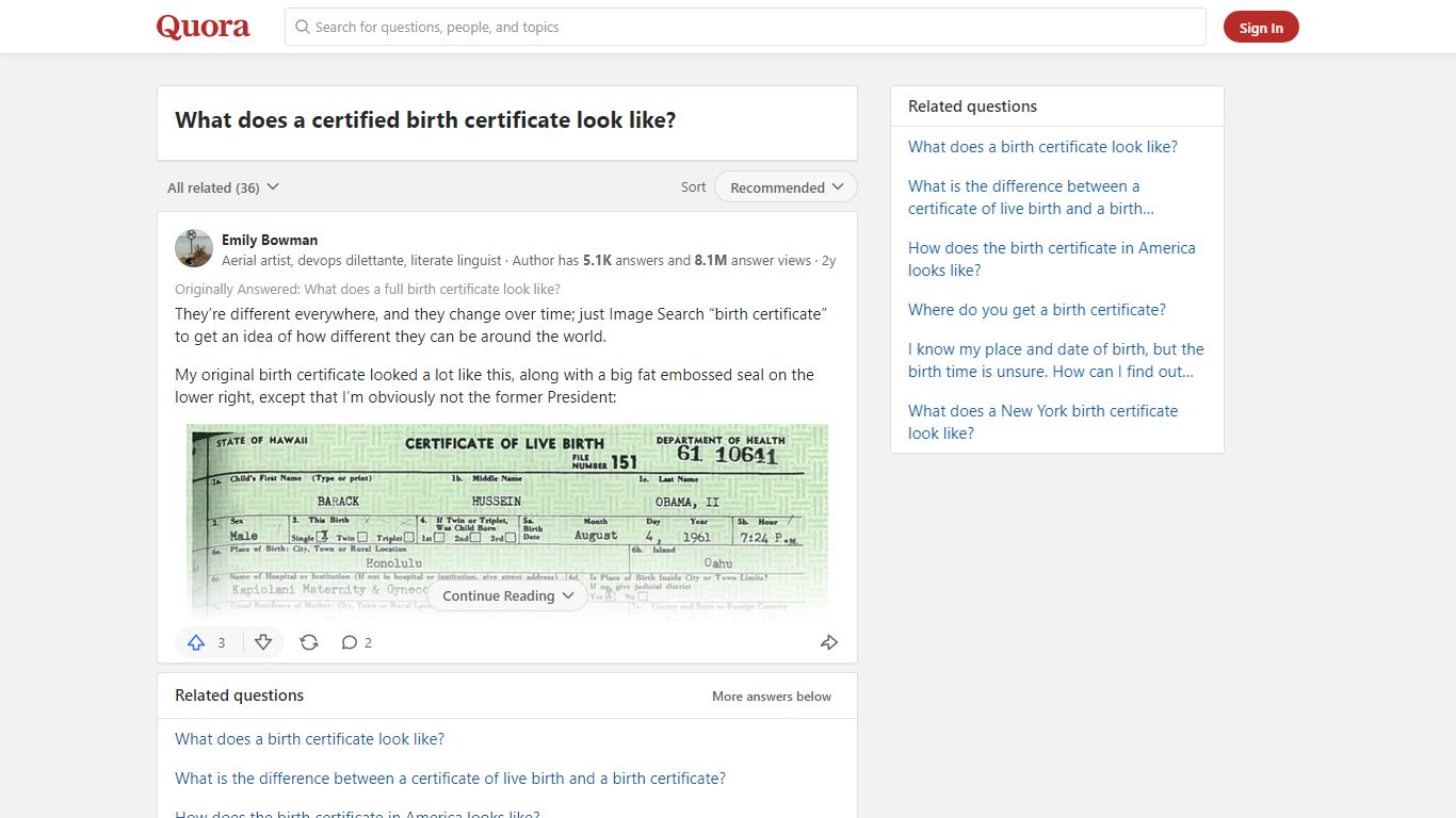 What does a certified birth certificate look like? - Quora